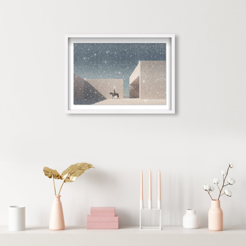 Lone Equestrian II Print by Oliver Gal, 25.5"H x 37.5"W, White Shadowbox