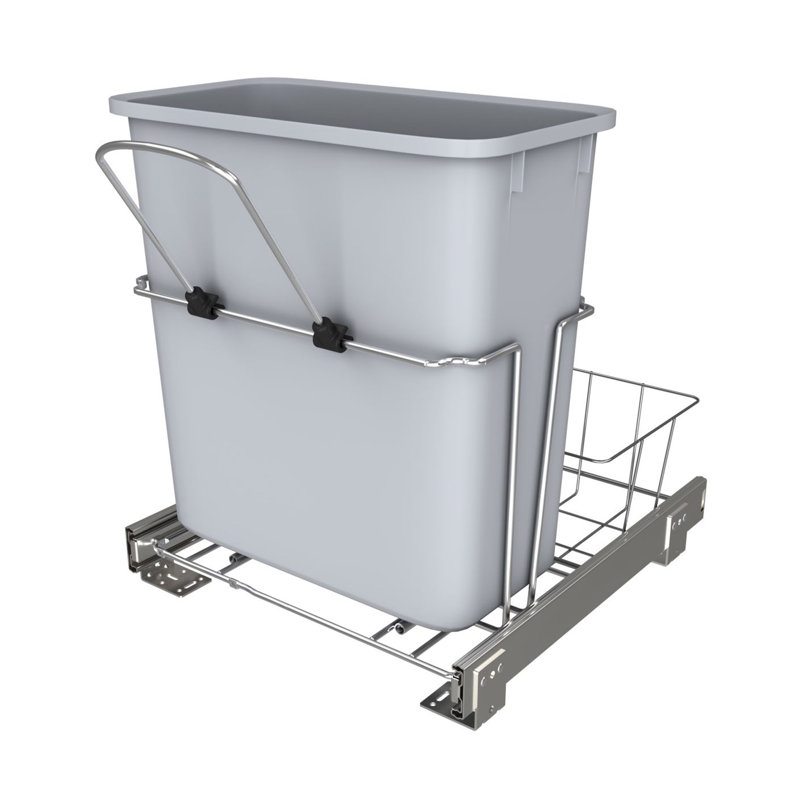 Poubelle coulissante en acier chromé Rev-A-Shelf, 20 pte (5 gallons)