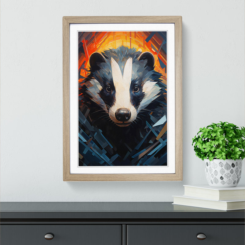 Single Picture Frame Print on Wood, Oak Framed, 46cm H x 34cm W