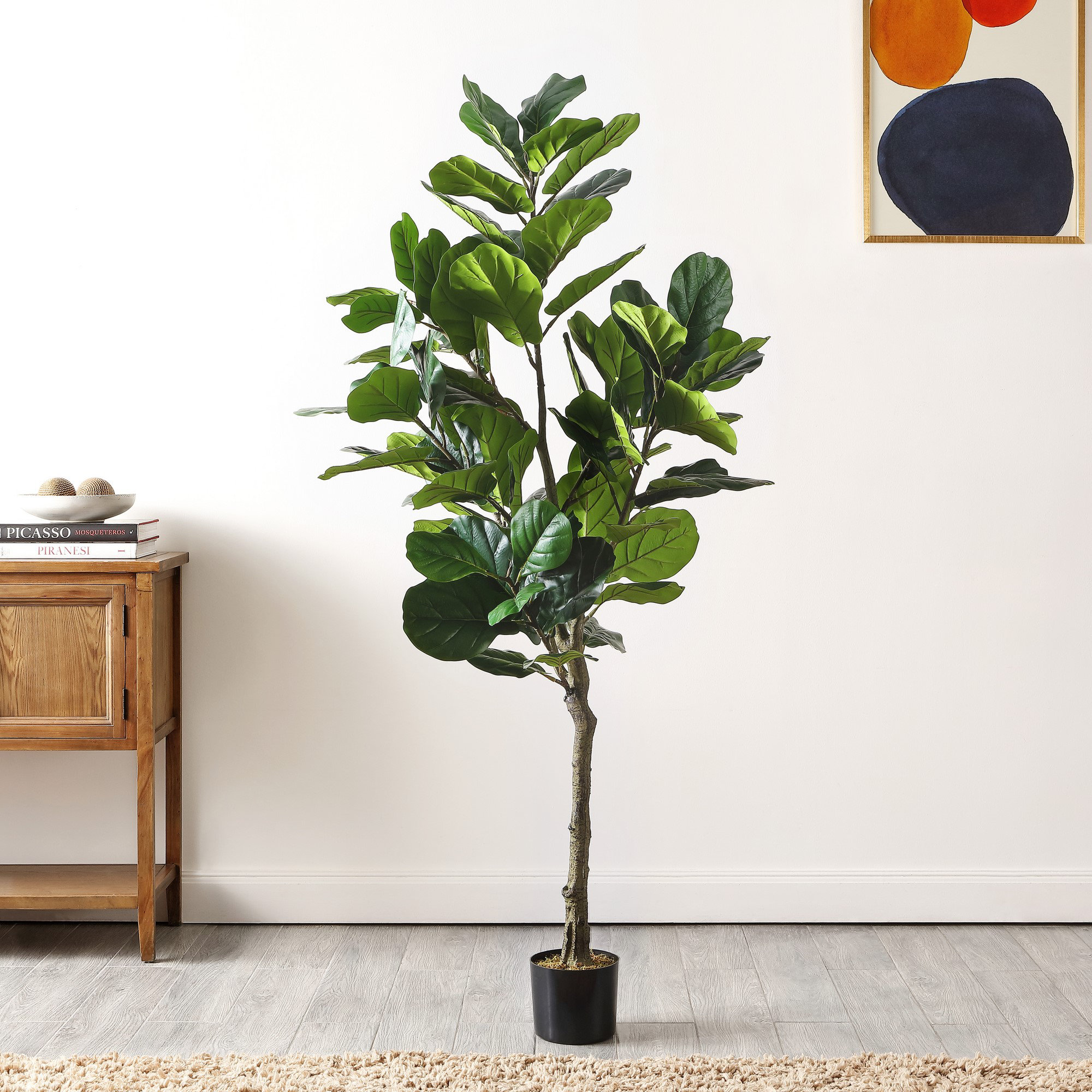 Freeport Park® Faux Fiddle Leaf Fig Potted Tree & Reviews | Wayfair