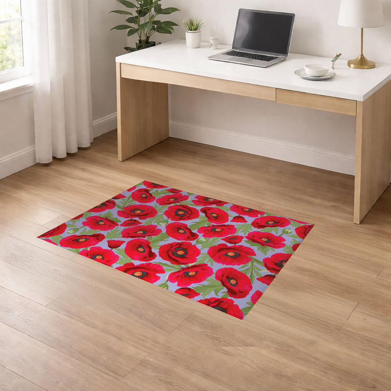 Tapis de bureau léger Poppie, Periwinkle, H 0,1 po x l 36 po x P 24 po