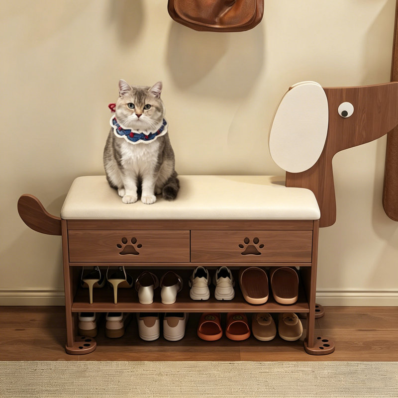 Support à chaussures en bois pour chien / banc à chaussures pour porte d'entrée / banc à usage domestique / range-chaussures / tabouret de bar long