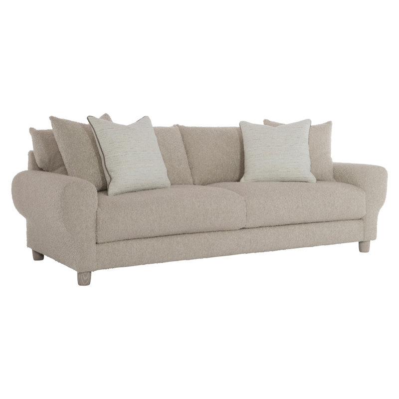 Peyton 91"  Round Arm Sofa, Cream Boucle 1146-002