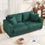 Corduroy Sofa Set with 2 Throw Pillows, Deep-Seated Upholstered Couch with Square Arms, Cosy Living-602942140-590894376