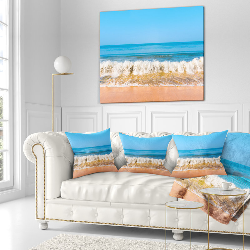 Magnifique oreiller imprimé Sea & Shore, Carré 18 po x 18 po