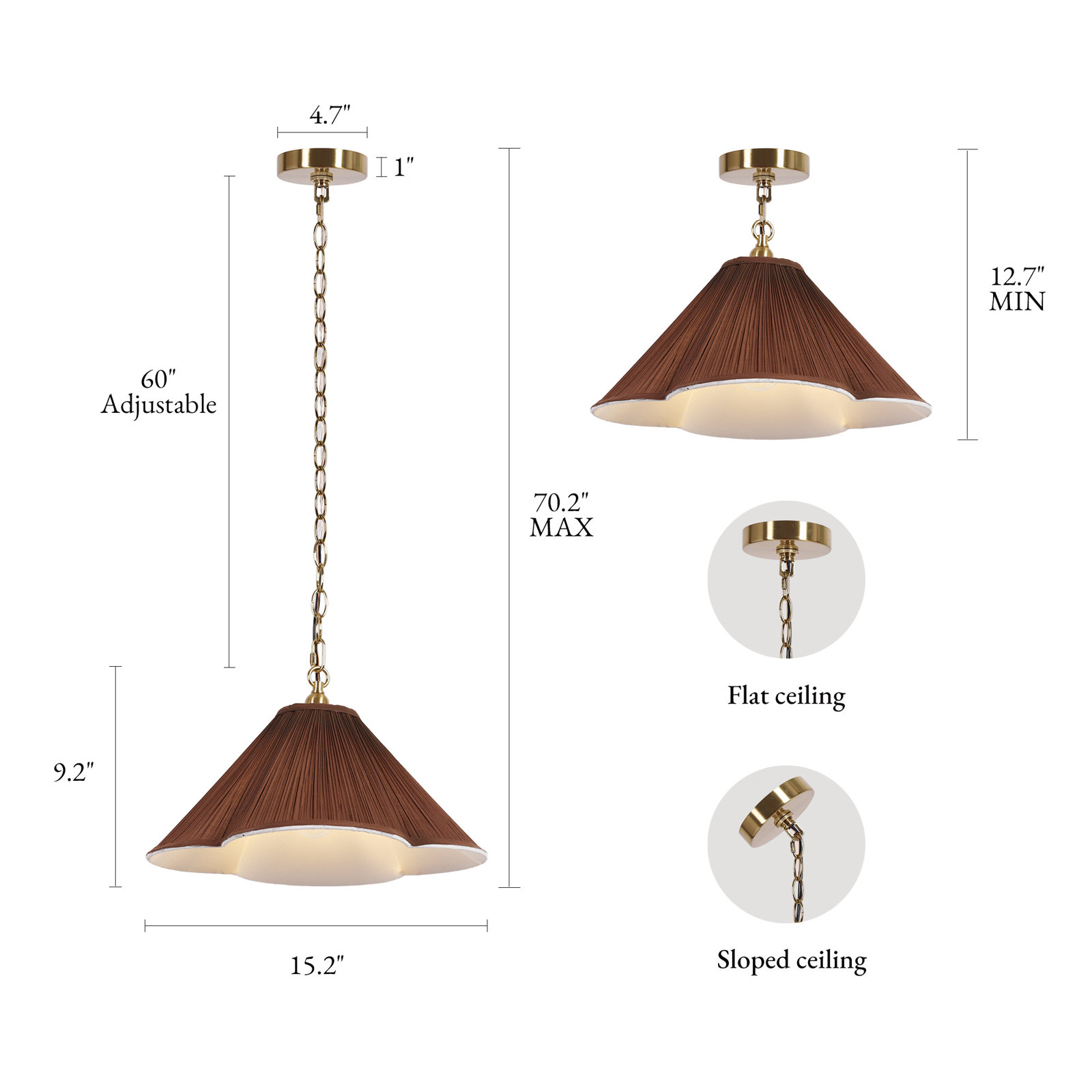 - Light Pendant, Brown