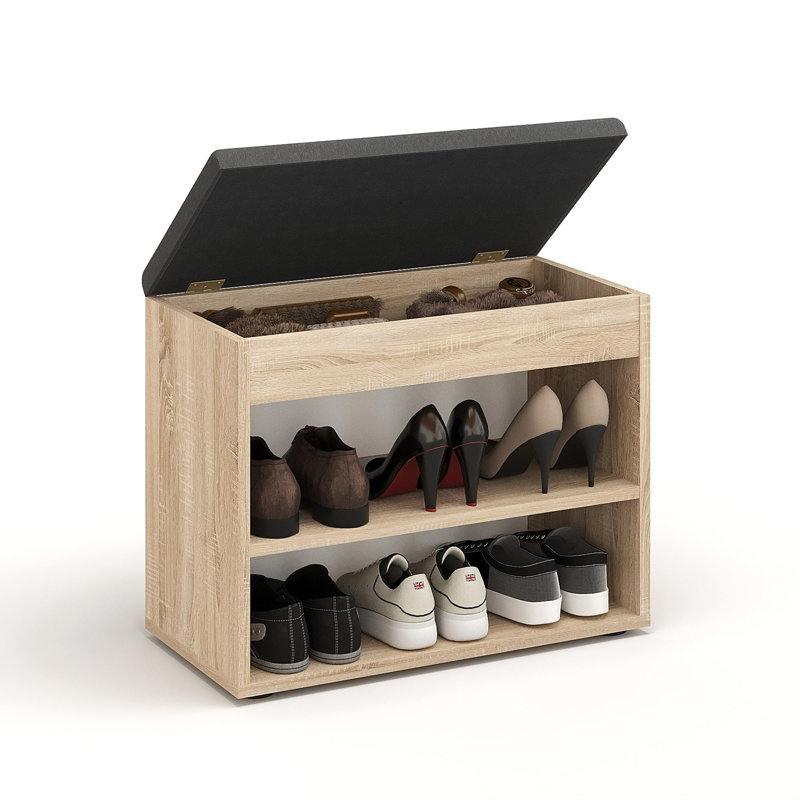 Stackable Shoe Storage Bench, Brown
