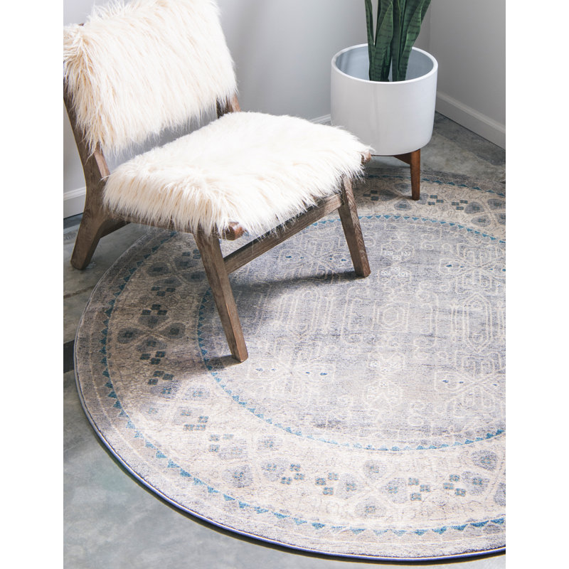 Gwendolyn Floral Indoor Rug, Round 7'3"