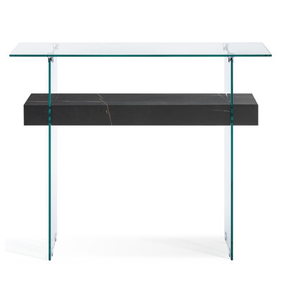 Console en verre trempé avec tablette