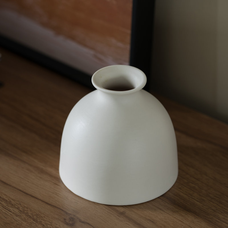 Steriana Ceramic Table Vase, 5" H x 5.5" W x 5.5" D, White