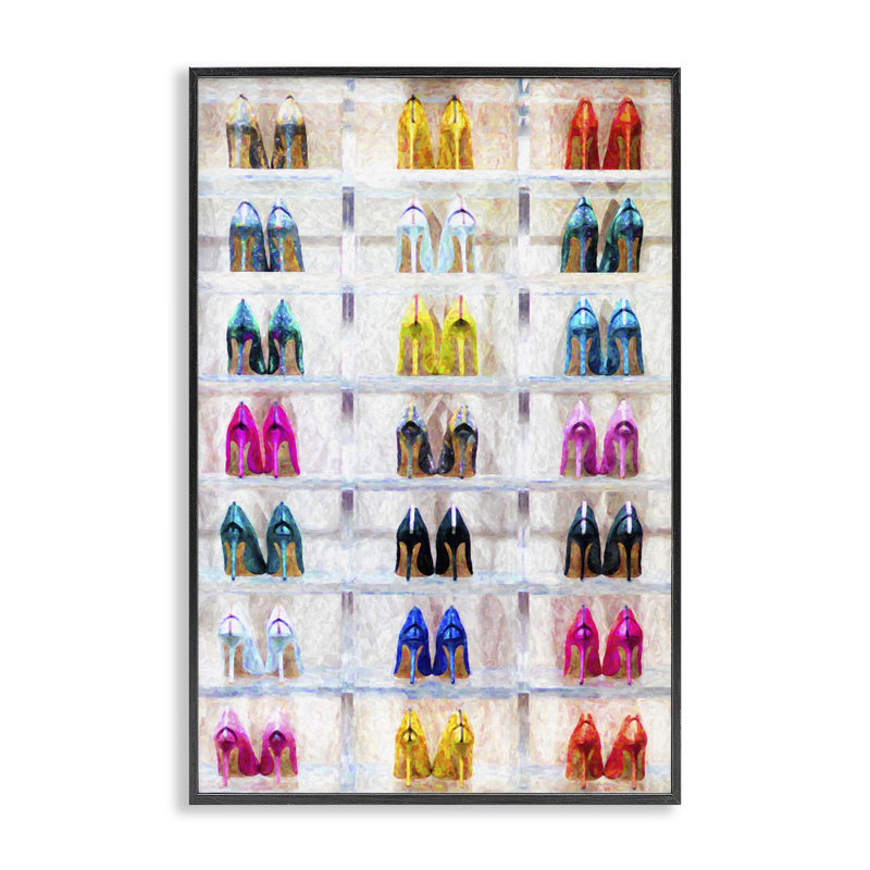  Arrangement de talons hauts, estampe numérique encadrée par Graffi *ee Studios, Giclée encadrée noir minuit
