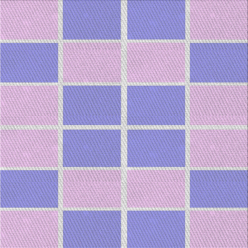 Tapis mauve/bleu à motifs, Carré 6 pi