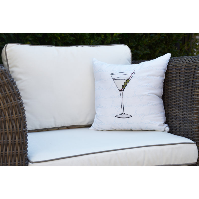 Palm Beach Outdoor Reversible Throw Pillow, Pale Blue, 20" x 20"