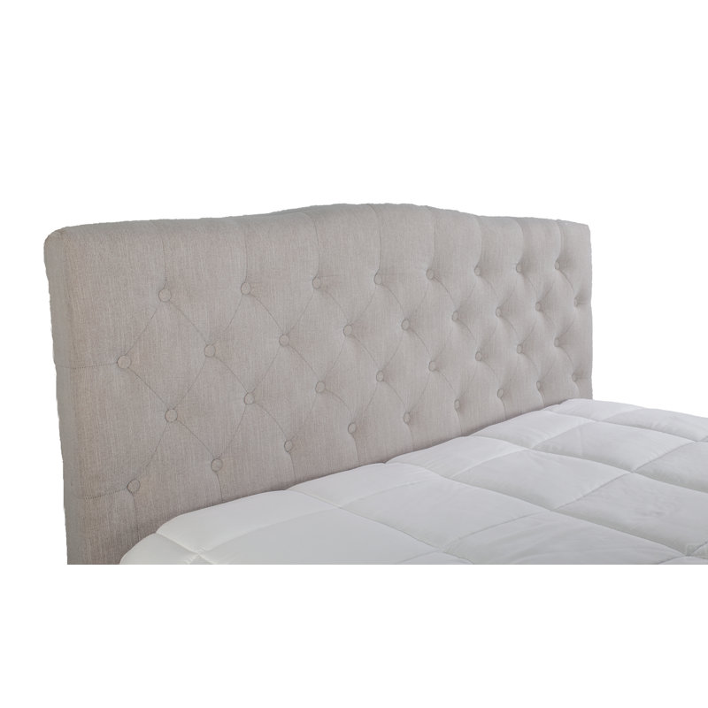 Grand lit avec 2 tables de chevet, Gris