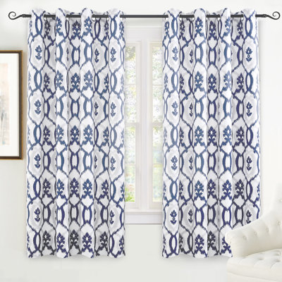 Paire de rideaux occultant et isolant avec œillets Ikat