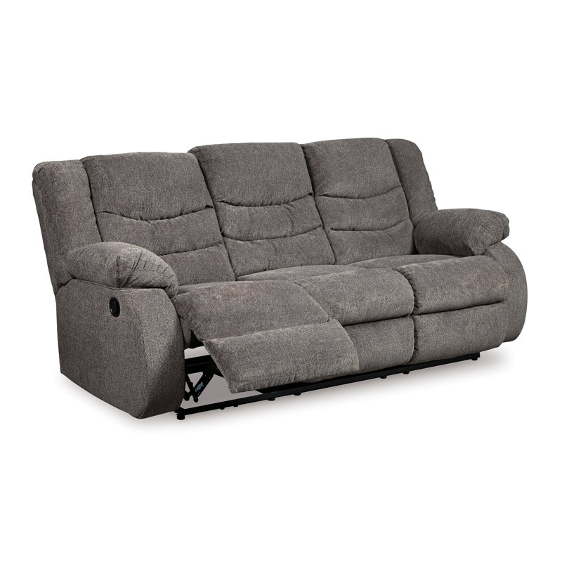Leopold Reclining Loveseat, Gray Polyester, 40" H x 87" W x 40" D
