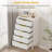 Fluted 5 Drawer Dresser, With Gold Metal Handles-707971291