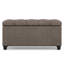 Banc repose-pieds rectangulaire avec rangement capitonné en tissu d'apparence lin 33 po Sienna-939539996