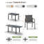 Ensemble de salle à manger de patio en aluminium pour 6 personnes avec table rectangulaire extensible et chaises en textilène-827592072-827592079