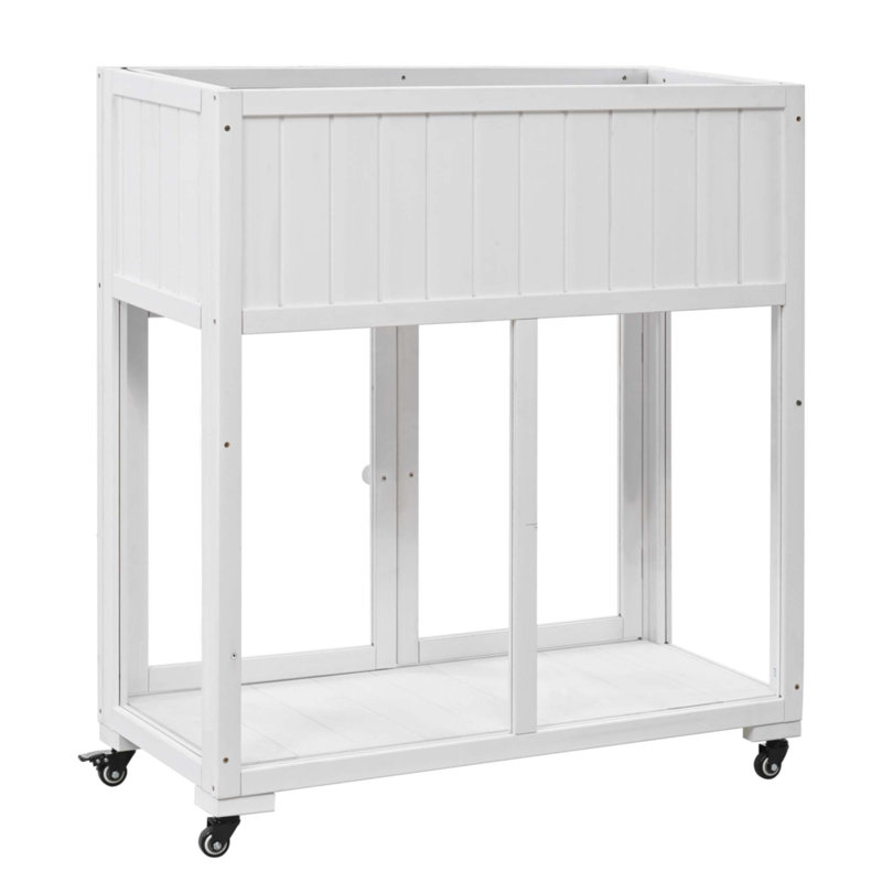 Patio 35.4''X17.7''X37.4'' Mini Wood Cold Frame, White