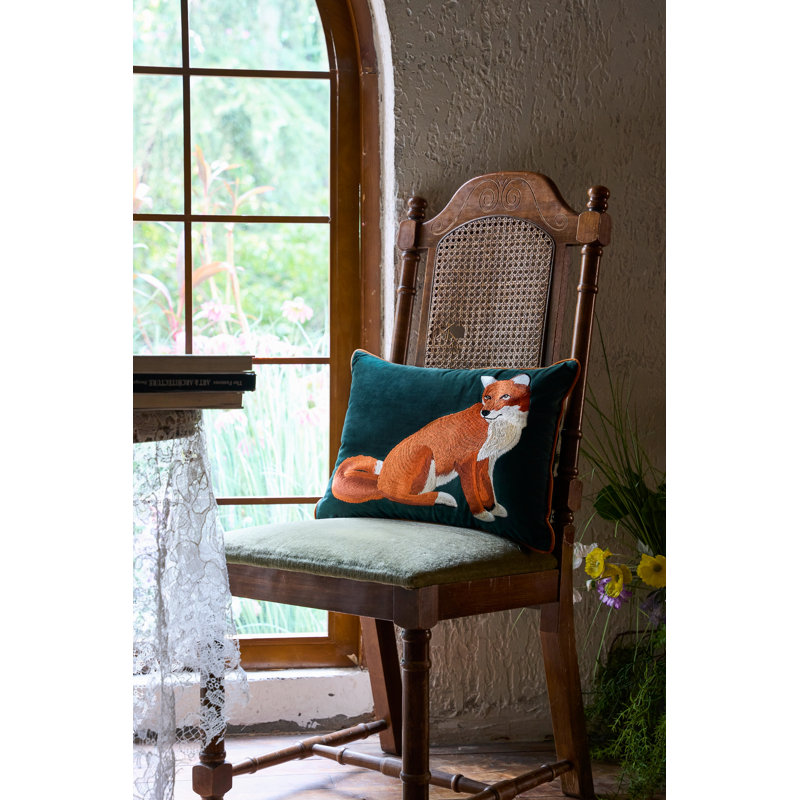 Housse de coussin en velours brodé, Vert
