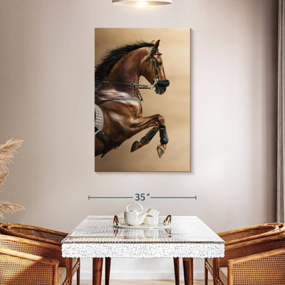 Jumping Chestnut Horse
