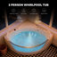 Baignoire tourbillon de coin 59 pouces pour 2 personnes, 16 jets hydromassants, pompe / chauffage certifiés UL, bonde certifiée Cupc, chauffage intégré, DEL arc-en-ciel, douche à main, blanc laiteux