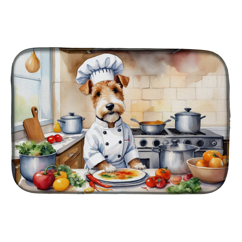 Tapis de séchage Fox Terrier The Chef