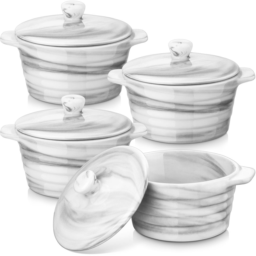 277.83g Porcelain China Round Dishes with Lids