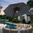 Parasol de patio en porte-à-faux 11 pi avec lumières Wasif