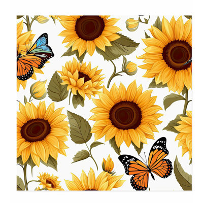 Tournesols floraux, impression d'art sans cadre