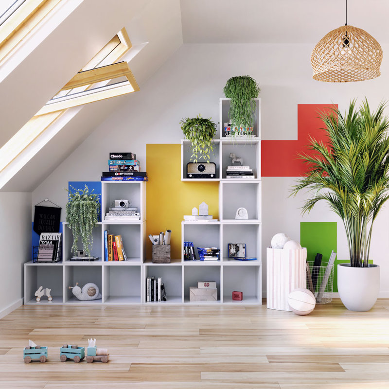 38cm H Cube Bookcase, (3 Shelves) 38cm H x 110cm W x 39cm D