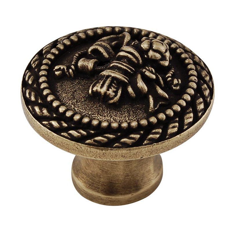 Sforza Mushroom Knob, Antique Brass