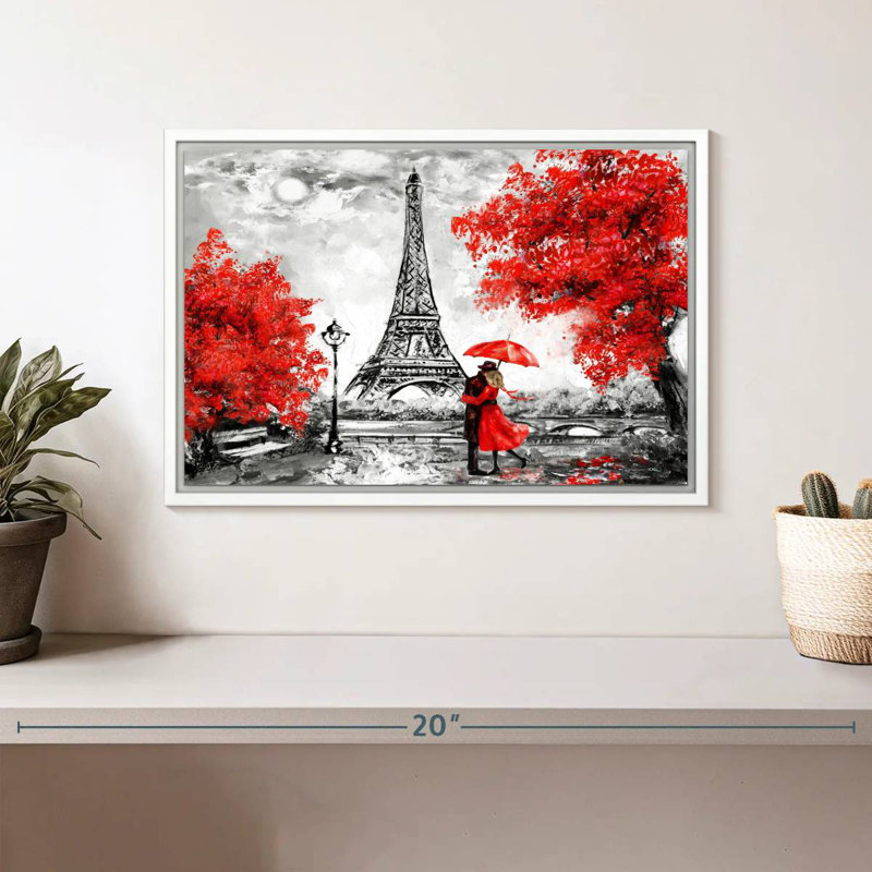 Paris Couple Pop, Cadre flottant blanc, 13 po x 9 po