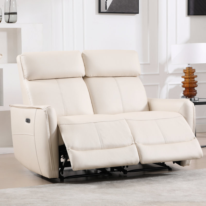 55.9" Wide Contemporary and Upholstered Soft Power Reclining Loveseat Sofa With USB Port