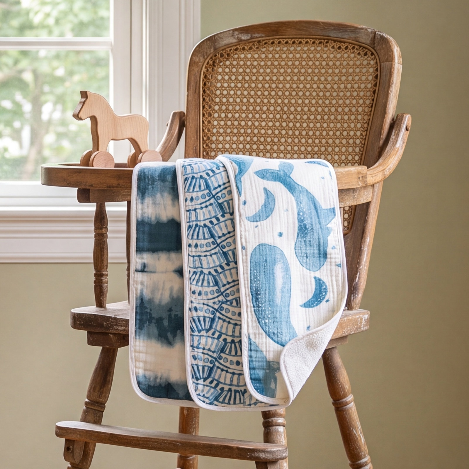 Caspian Nautical Burp Cloth Set