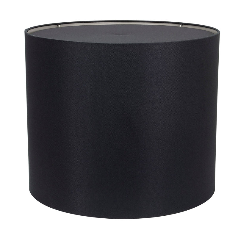 Drum Lamp Shade, Black/Silver, 16" H x 19" W x 19" D