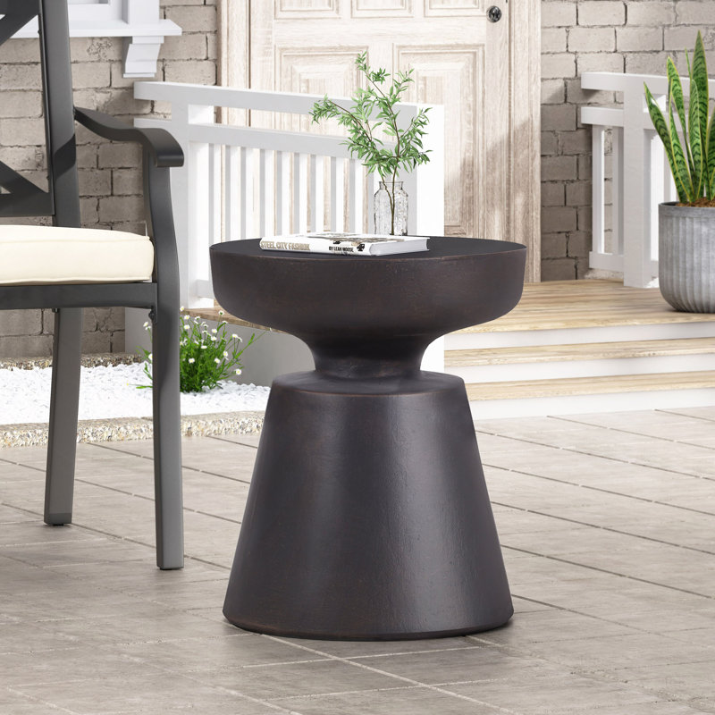 Table d'appoint d'extérieur en béton LightWeight, table de bout en cuivre