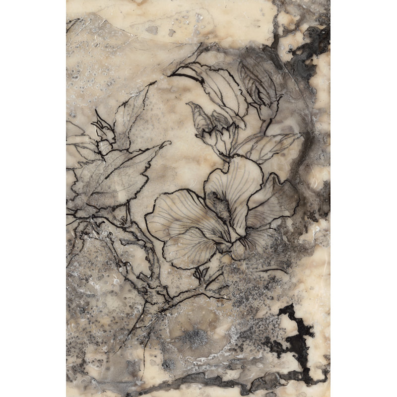 Tattooed Floral I by Jennifer Goldberger - Wrapped Canvas Painting, 76cm H x 51cm W