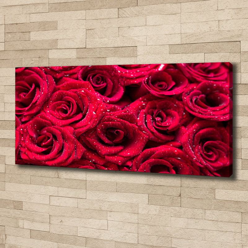 Drops On Roses - Wrapped Canvas Print