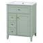 Meuble-lavabo de 24 po avec lavabo, panneau de fibres à densité moyenne et bois d'hévéa, 3 tiroirs et armoire avec tablettes réglables-1266079318-1266079325-1266079314