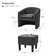 Yeomans Modern Upholstered Versatile Barrel Chair with Removable Leg Storage Ottoman