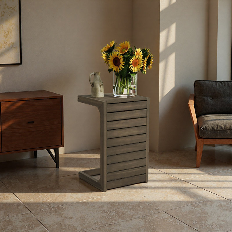 C-Shape End Table, Gray