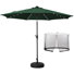Parasol de terrasse de 3 m avec éclairage, base et moustiquaire.