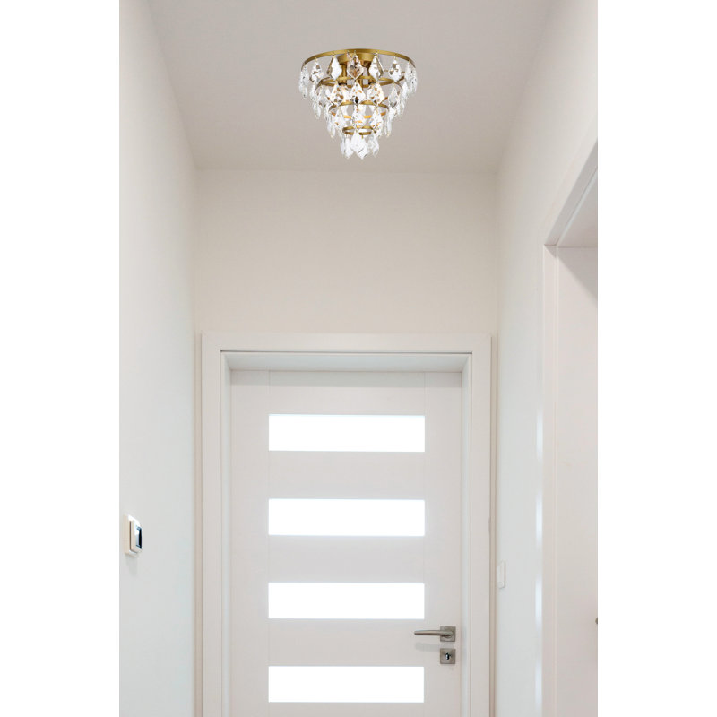 Plafonnier encastré 3 lumières Bryd, Laiton, H 11 po x l 12 po x P 12 po