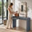 Rustic Charm Console Table With Fluted Drawer & Adjustable Legs - Perfect For Living Room Decor-1717843398