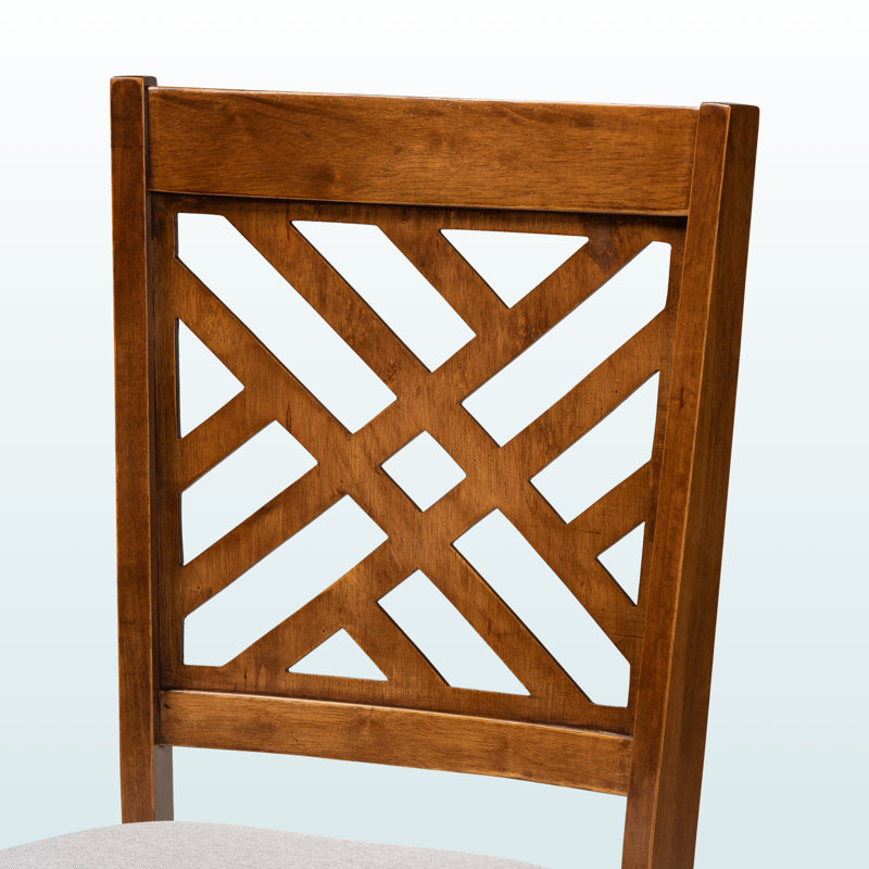 Ensemble de salle à manger en bois d'hévéa Fraserburgh, Noyer brun/gris, 7 pièces: table, 6 chaises