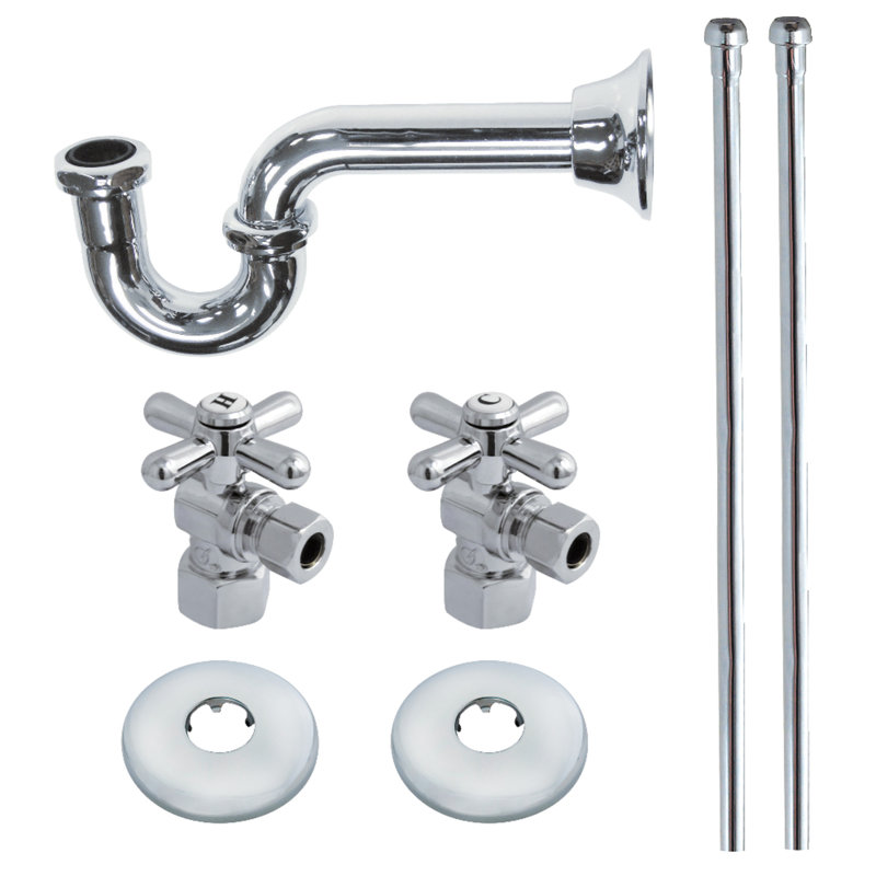 Kingston Brass Trimscape Traditional Plumbing Supply Kit Combo with P-Trap, Chrome