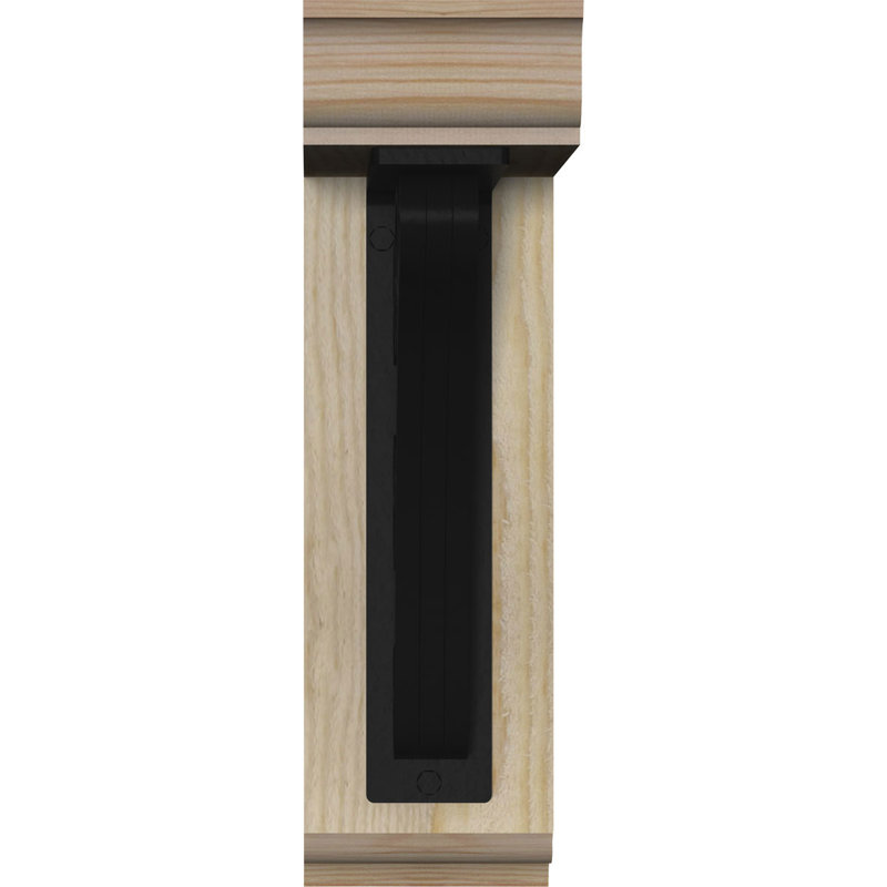 Triple support en fer Tristan 2 po d'épaisseur, Cèdre rouge de l'Ouest l 4 po x T 4 po (sciage br, H 20 po x P 18 po
