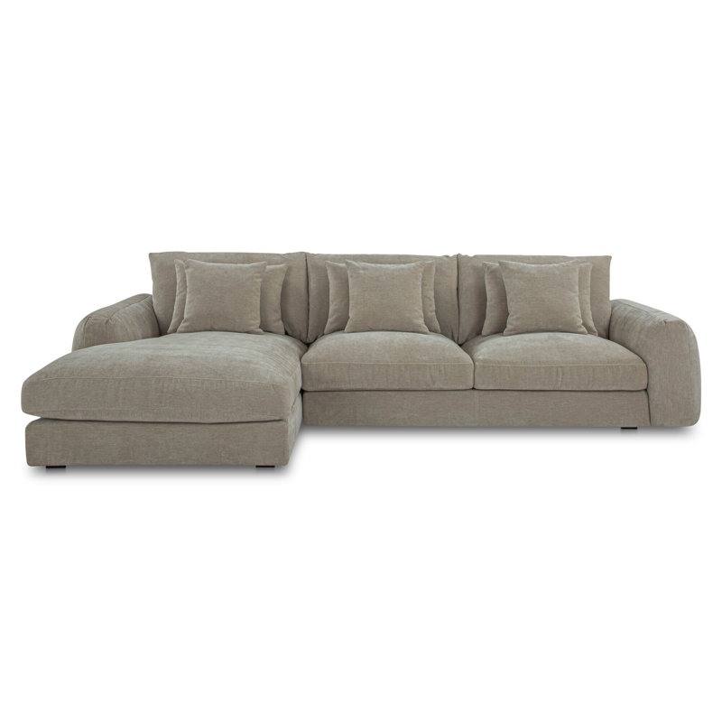 Berga Chaise Sectional, Right Hand Facing, Pebble Polyester